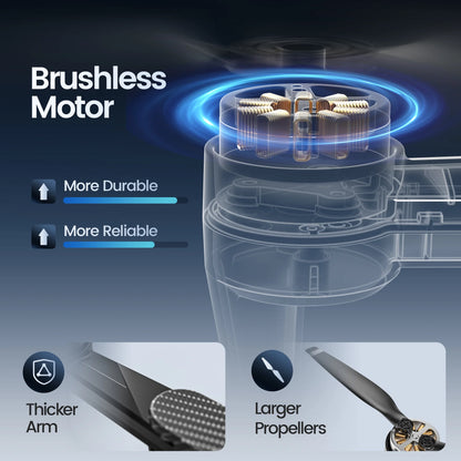 F167 Drone with Camera, Obstacle Avoidance, Brushless Motor, Optical Flow Sensor, 2 Batteries, Black