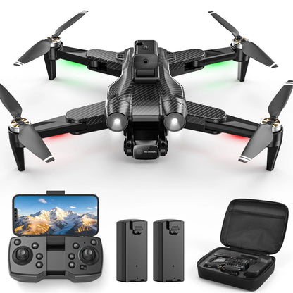 F167 Drone with Camera, Obstacle Avoidance, Brushless Motor, Optical Flow Sensor, 2 Batteries, Black