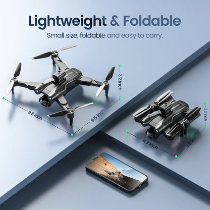 F167 Drone with Camera, Obstacle Avoidance, Brushless Motor, Optical Flow Sensor, 2 Batteries, Black