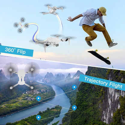 Drone with 4K HD Dual Cameras for Adults and Kids, RC Quadcopter with 2 Batteries, FPV Foldable Drone with Headless Mode/3D Flips, Gray