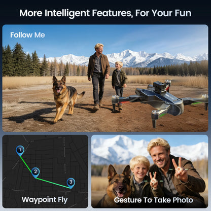 F167 Drone with Camera, Obstacle Avoidance, Brushless Motor, Optical Flow Sensor, 2 Batteries, Black