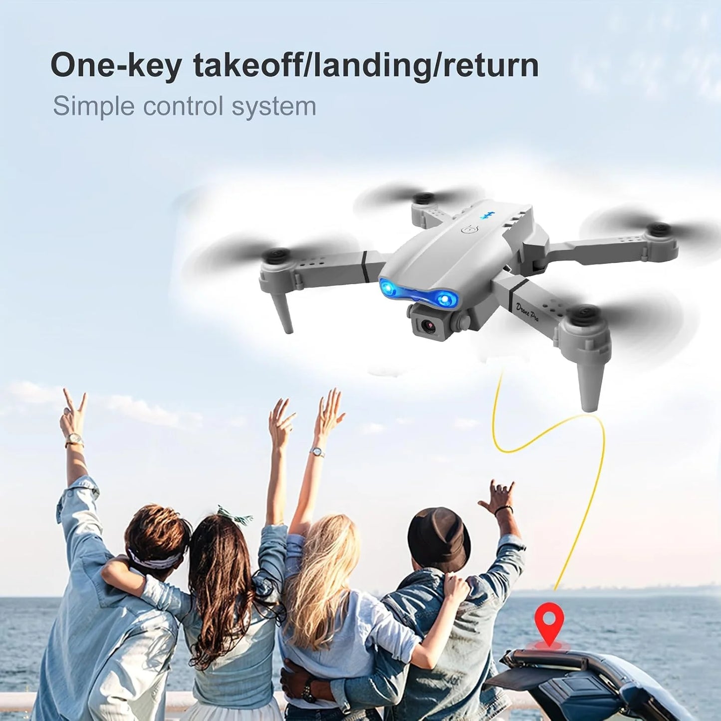 Drone with 4K HD Dual Camera for Adults Kids, RC Quadcopter with 2 Modular 1800Mah Batteries for 30 Mins Long Flight (Gray)
